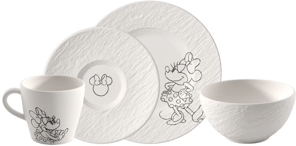 Manufacture Rock Blanc - Mickey Mouse - Ontbijset 4 Delig van Villeroy & Boch in Wit-gekleurd – productfoto