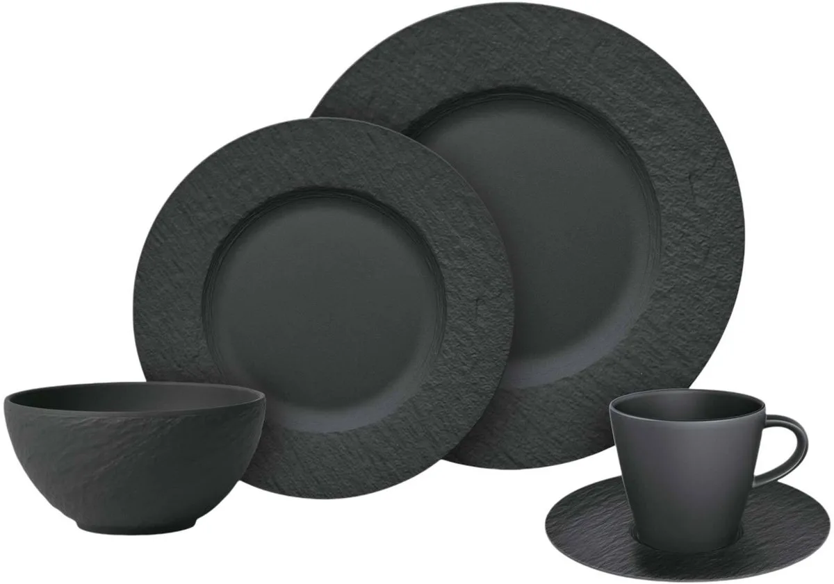 Manufacture Rock - Kombi-Set - 20-delig van Villeroy & Boch in Zwart-gekleurd – productfoto
