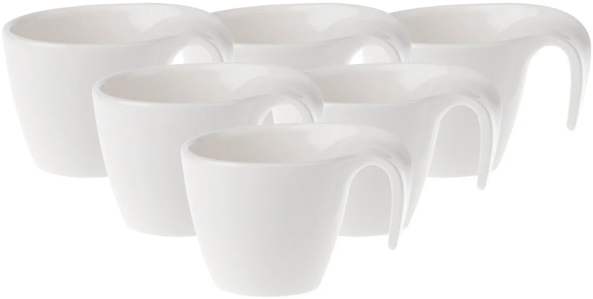 Mokka-/Espressotassen Flow 100 ml Set van 6 van Villeroy & Boch in Wit-gekleurd – productfoto
