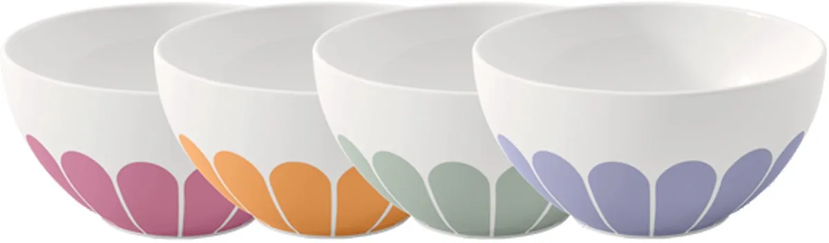 Müslischalen-Set Fleur Vert ø 14,1 cm Set van 4 von Villeroy & Boch in Gekleurd – Produktfoto