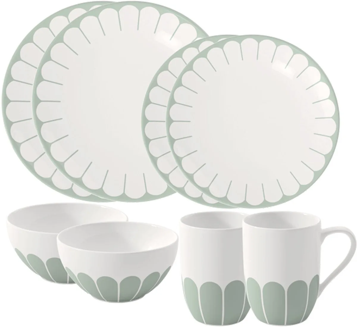 Starter-Set Fleur Couleur Set van 8 von Villeroy & Boch in Grün – Produktfoto
