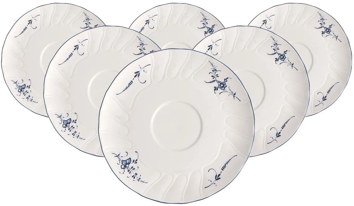 Suppen-Untertassen Vieux Luxembourg ø 18,6 cm Set van 6 från Villeroy & Boch i Wit-blauw – produktbild