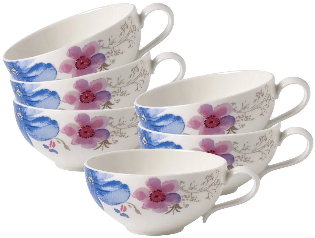 Teetassen Mariefleur Gris Basic 120 ml Set van 6 von Villeroy & Boch in Gekleurd – Produktfoto
