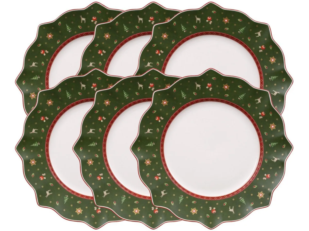 Teller-Set Toy's Delight Speiseteller 29 cm Set6, Premium Porcelain från Villeroy & Boch i Grön – produktbild