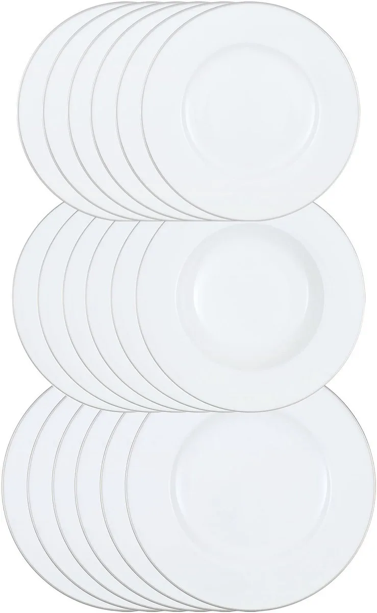 Tellerset Anmut Platinum No.1 Set van 18 de Villeroy & Boch en Wit-gekleurd – photo du produit