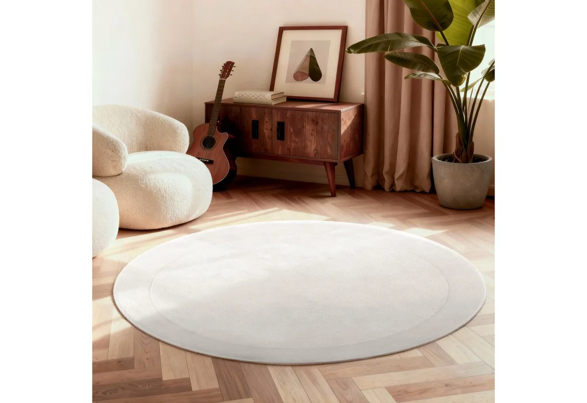 Tapis rond en laine tufté main crème van Villeroy & Boch in Beige – productfoto