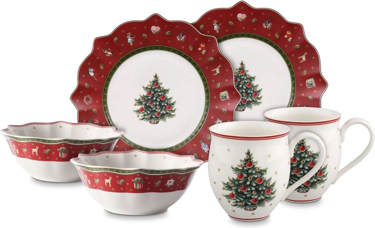 Toy's Delight Breakfast Ontbijtset Kerst - 6-delig von Villeroy & Boch in Rot – Produktfoto