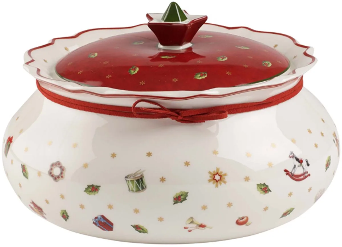 Toy's Delight Pot Met Deksel 15 cm van Villeroy & Boch in Wit, Rood – productfoto
