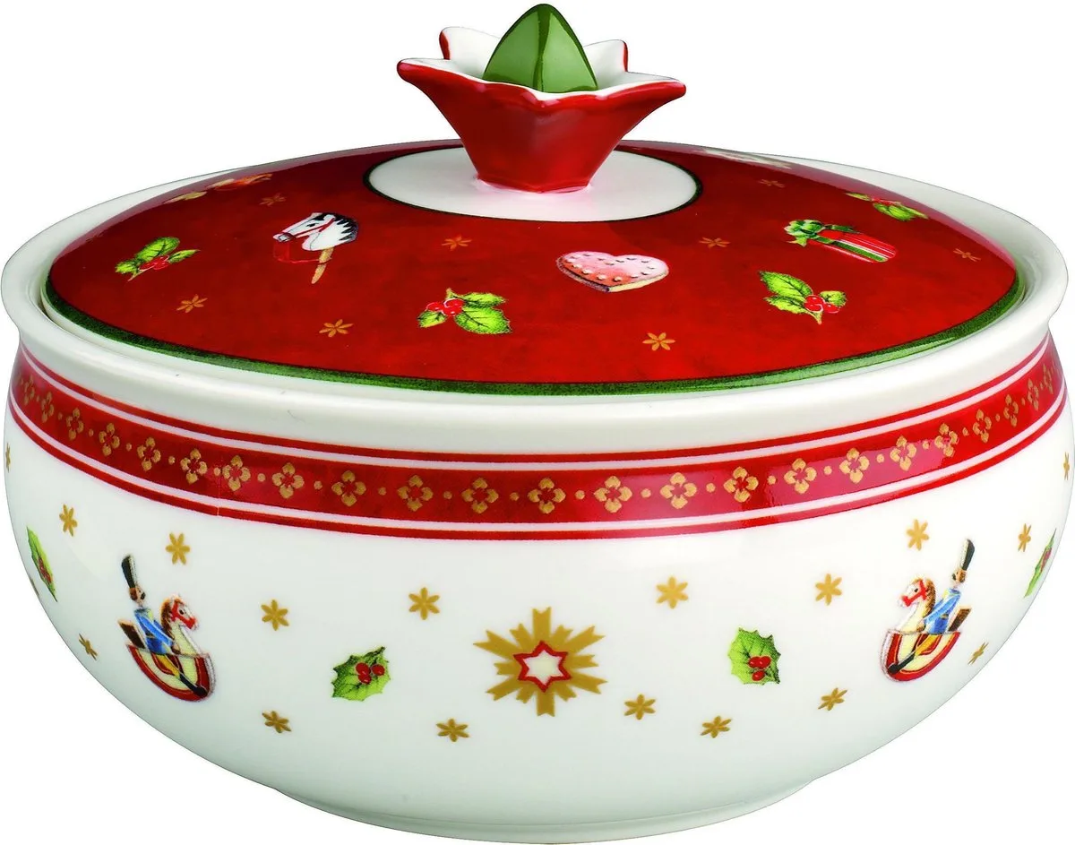 Toy's Delight Suikerpot - Met deksel - Kerst - Rood/wit van Villeroy & Boch in Rood – productfoto