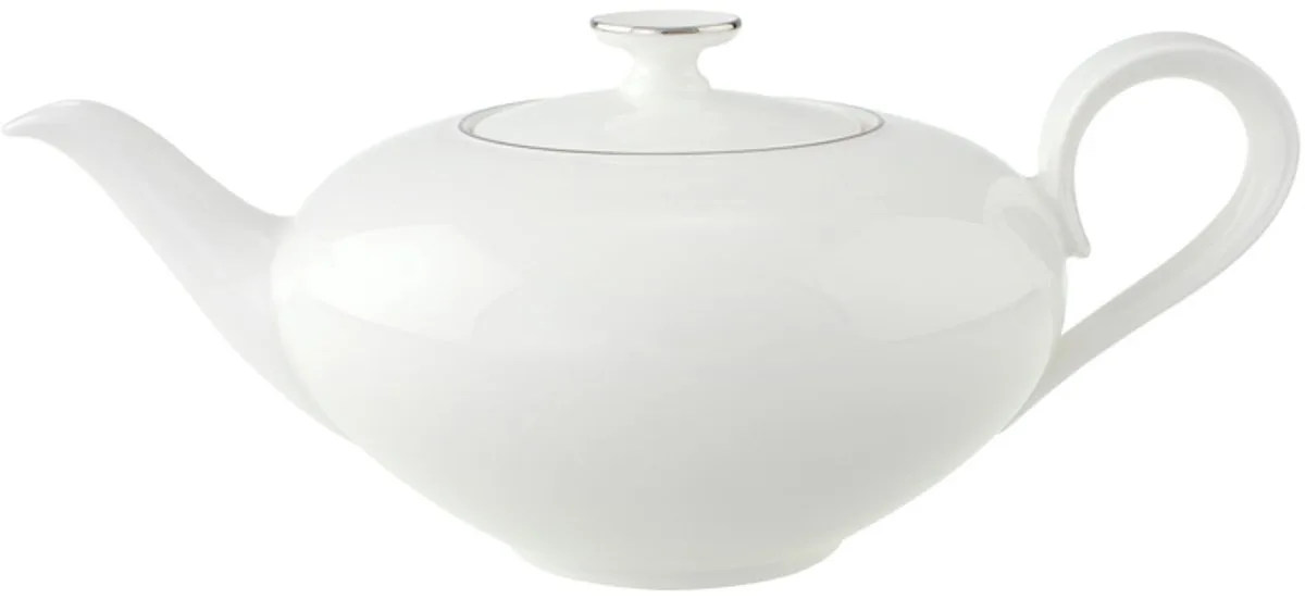 V&B Anmut platinum theepot van Villeroy & Boch in Wit, Zilver – productfoto