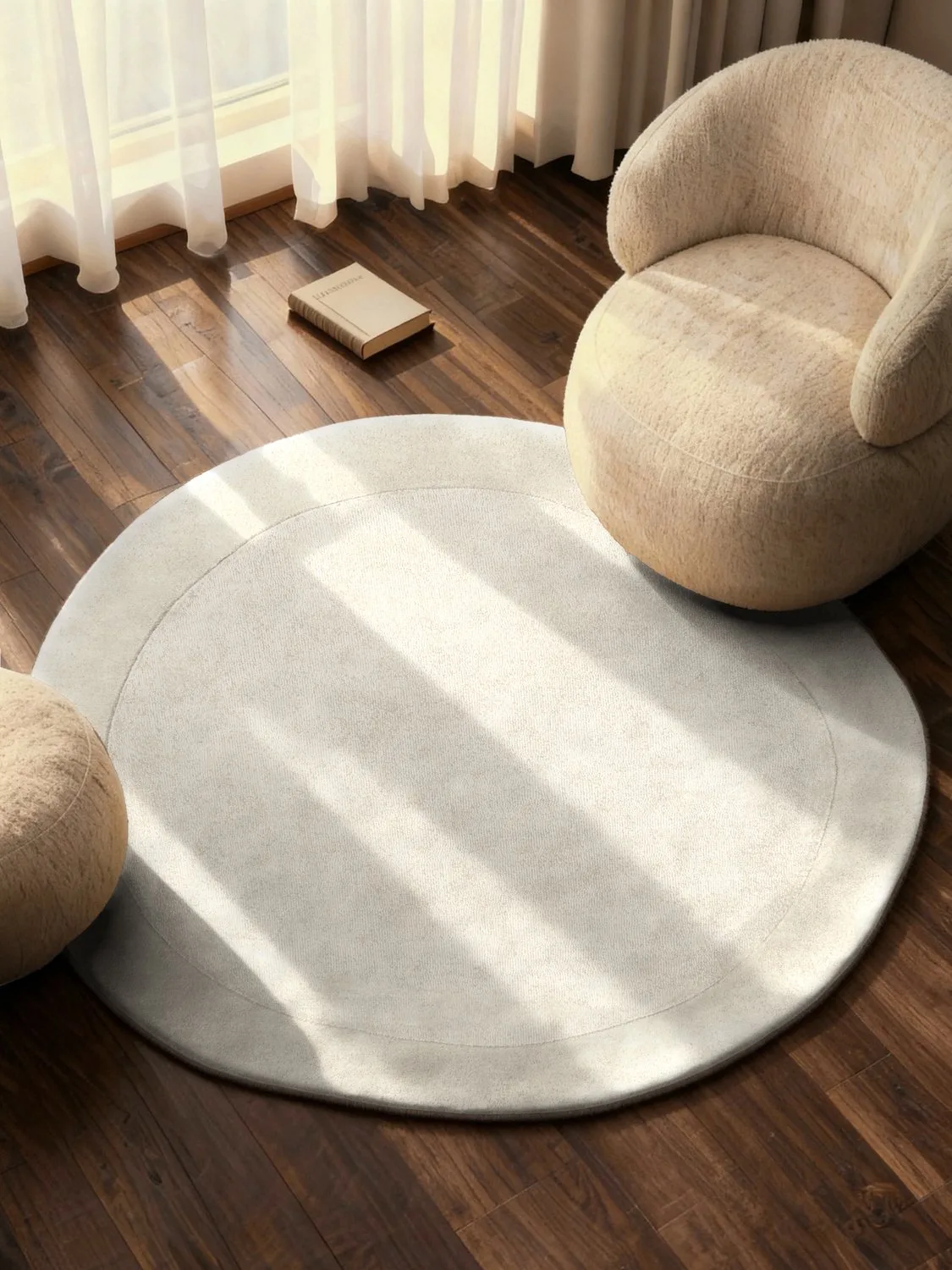 Villeroy & Boch 1812 wollen vloerkleed organisch rond Kivi Naturel Crème - Organisch rond 160 Ø - (M) från Villeroy & Boch i Kräm – produktbild