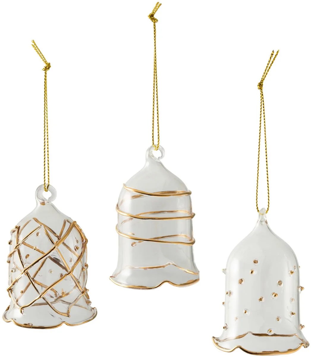 Winter Collage Accessoires Kerstklokje Van Glas 3 Stuks van Villeroy & Boch in Goud – productfoto