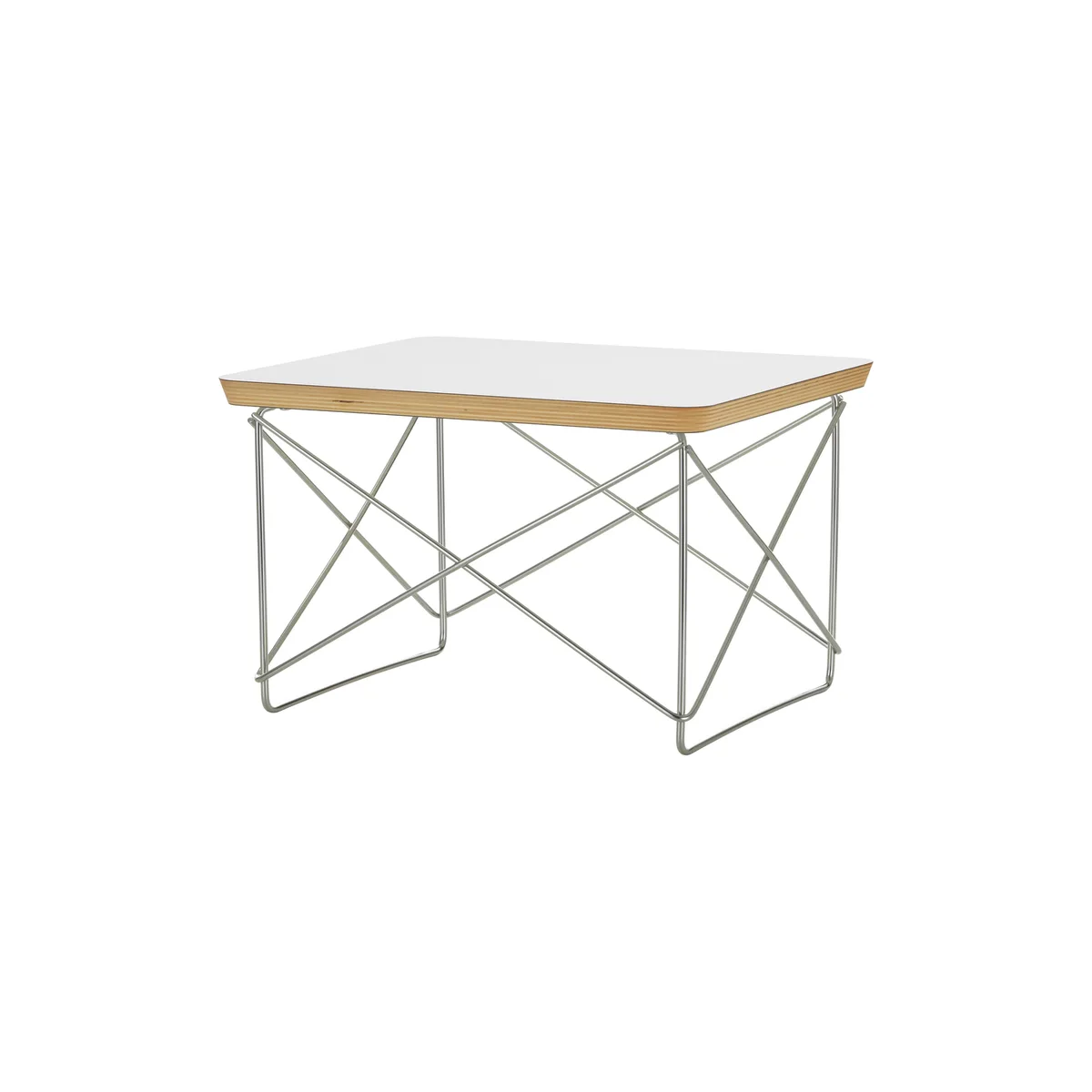 Beistelltisch Occasional Table LTR - Weiß - Edelstahldraht - Designer Charles & Ray Eames von Vitra – Produktfoto