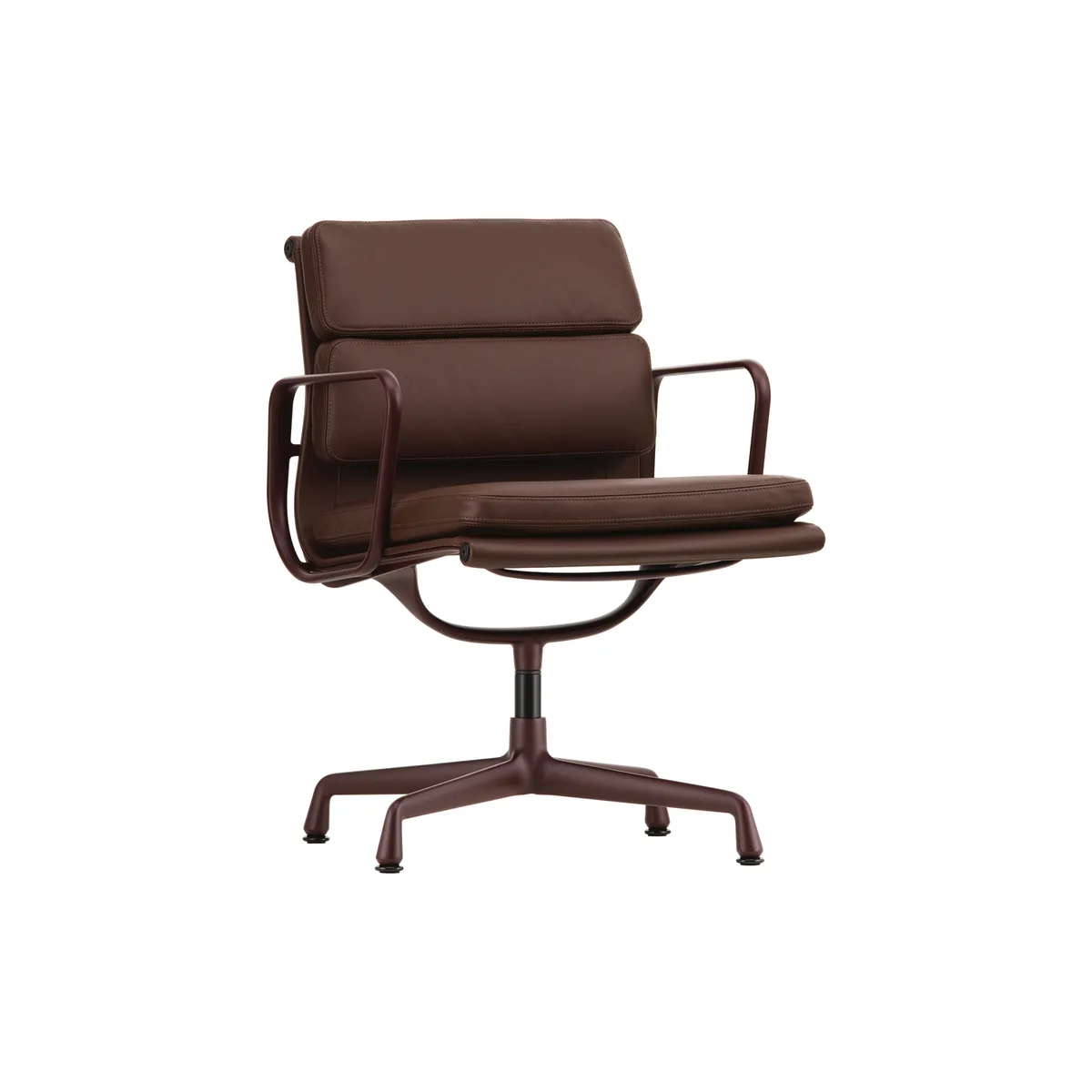 Drehsessel Soft Pad - Braun - Aluminium-Druckguß - Designer Charles & Ray Eames von Vitra – Produktfoto