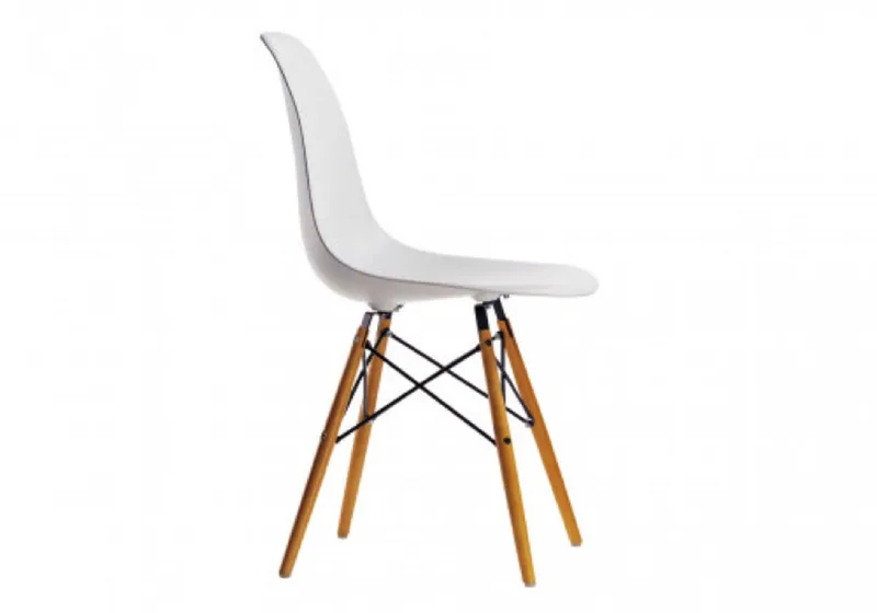 Eames DSW chair, white - maple van Vitra in Wit – productfoto