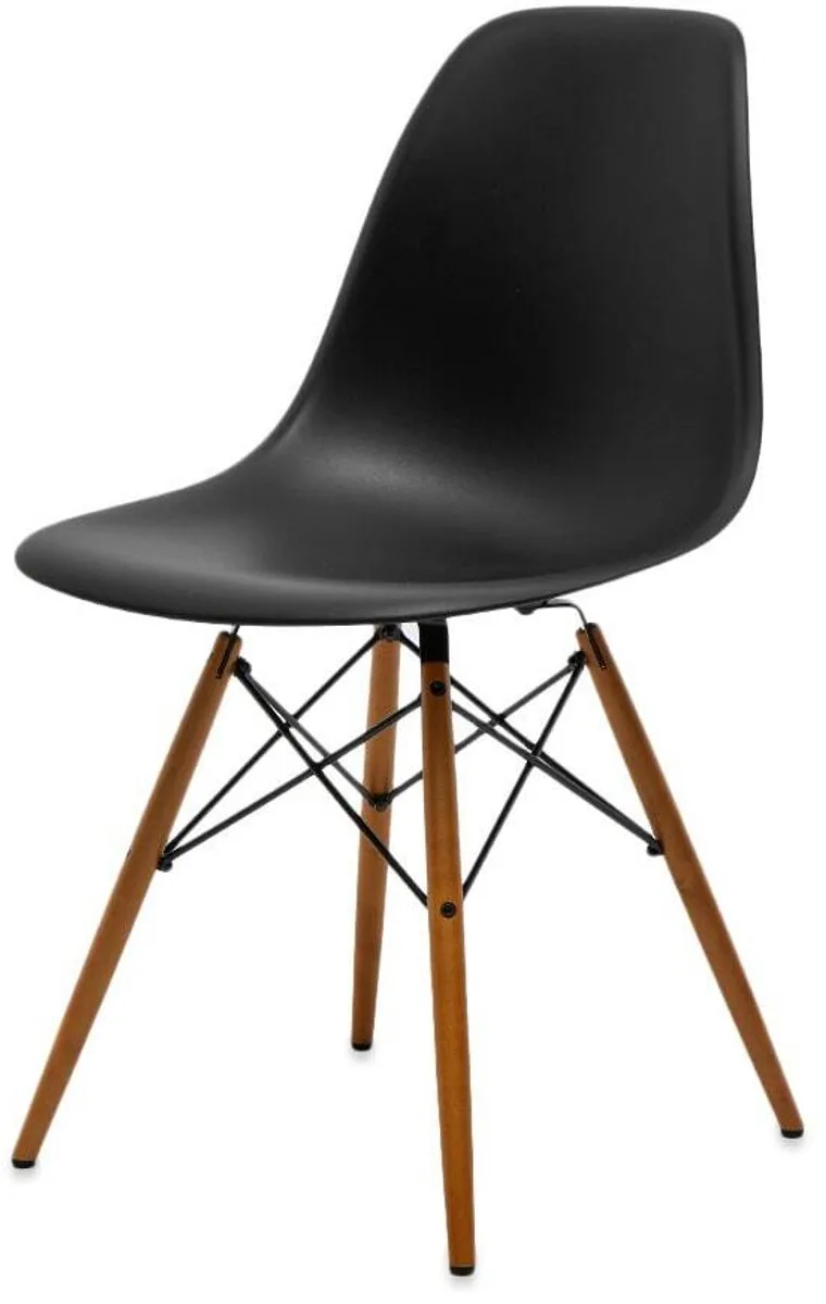 EAMES DSW SIDE CHAIR LIGHT MAPLE LEGS by Vitra in Zwart – product photo
