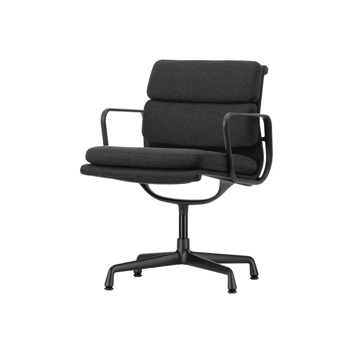 Gepolsterter Sessel Soft Pad - Schwarz - Aluminium-Druckguß - Designer Charles & Ray Eames de Vitra – photo du produit