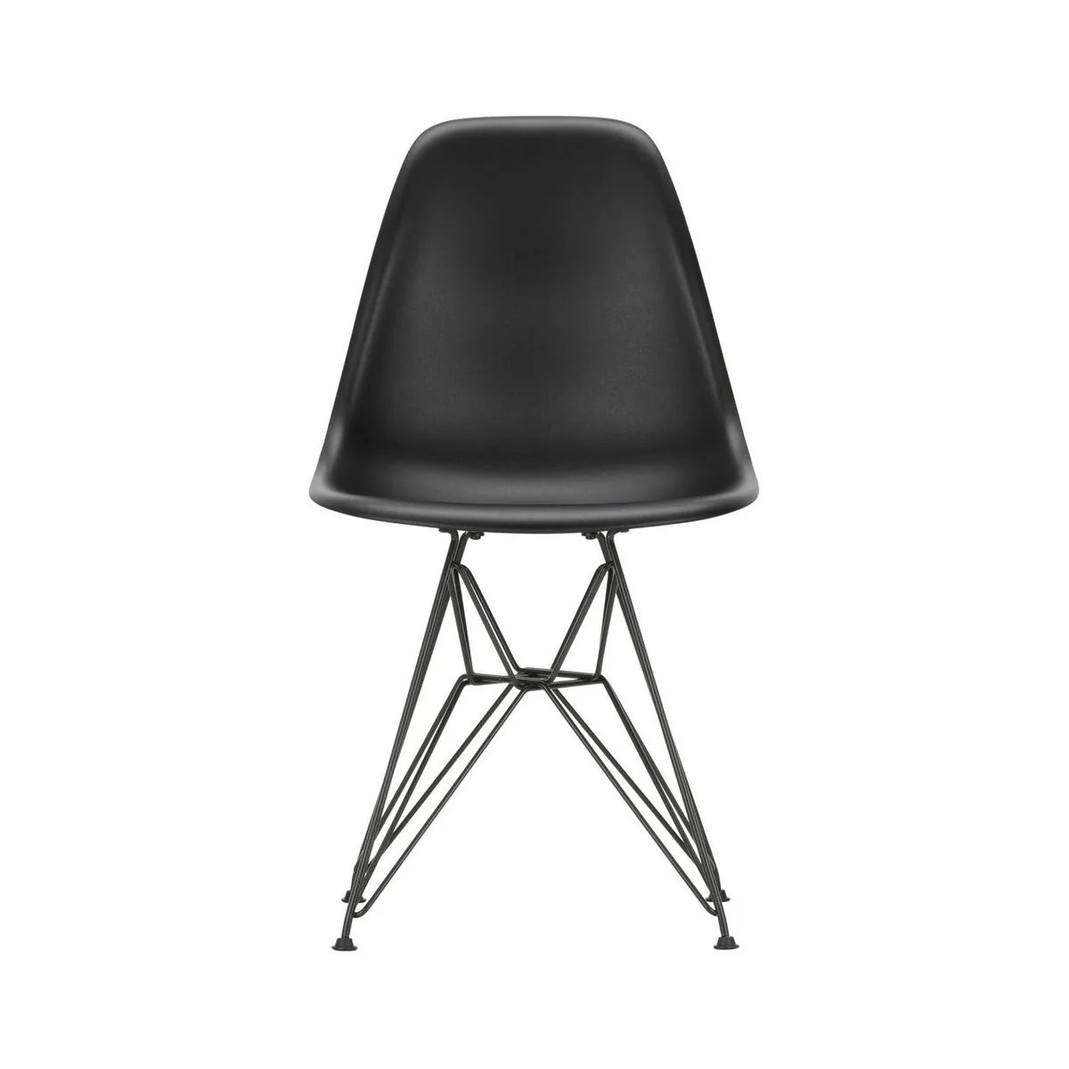 Stuhl Eames Plastic - Schwarz - Recycelter Kunststoff (Post-Consumer) - Designer Charles & Ray Eames de Vitra – photo du produit