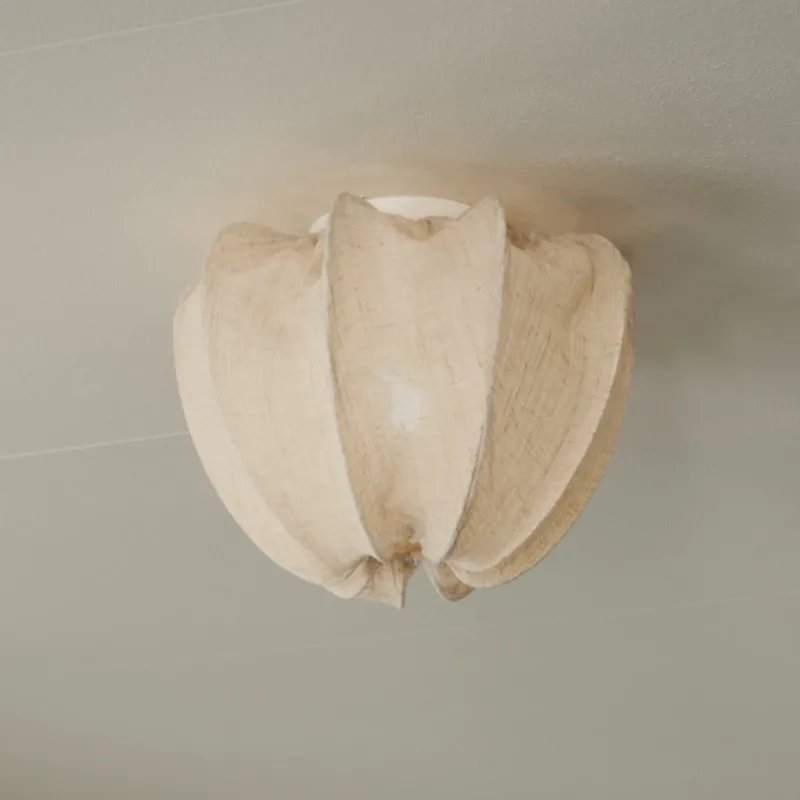 Anna plafondlamp, naturel, linnen, Ø 30 cm von Watt & Veke – Produktfoto