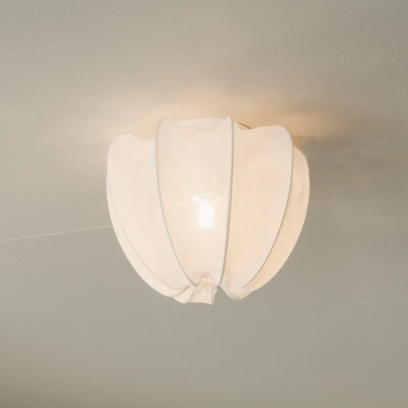 Anna plafondlamp, wit, linnen, Ø 30 cm by Watt & Veke – product photo