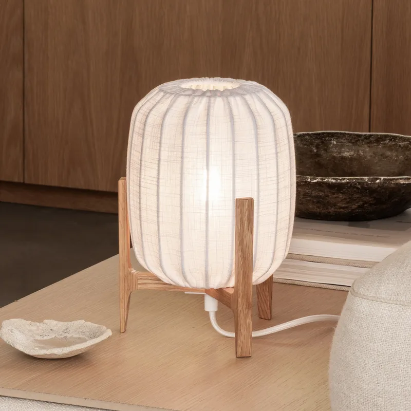 Prisma-tafellamp, eiken/wit, 24 cm, hout de Watt & Veke – photo du produit