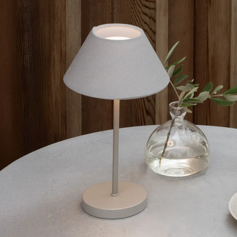 Teya LED-tafellamp met oplaadbare batterij, grijs, 26 cm, IP44 von Watt & Veke – Produktfoto