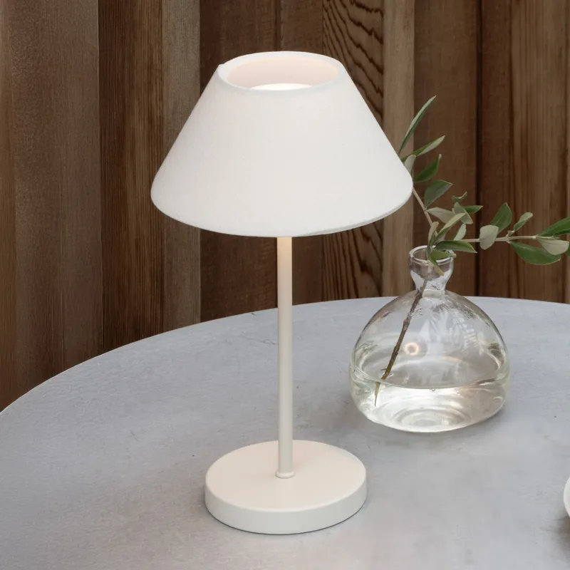 Teya LED-tafellamp met oplaadbare batterij, wit, 26 cm, IP44 by Watt & Veke – product photo