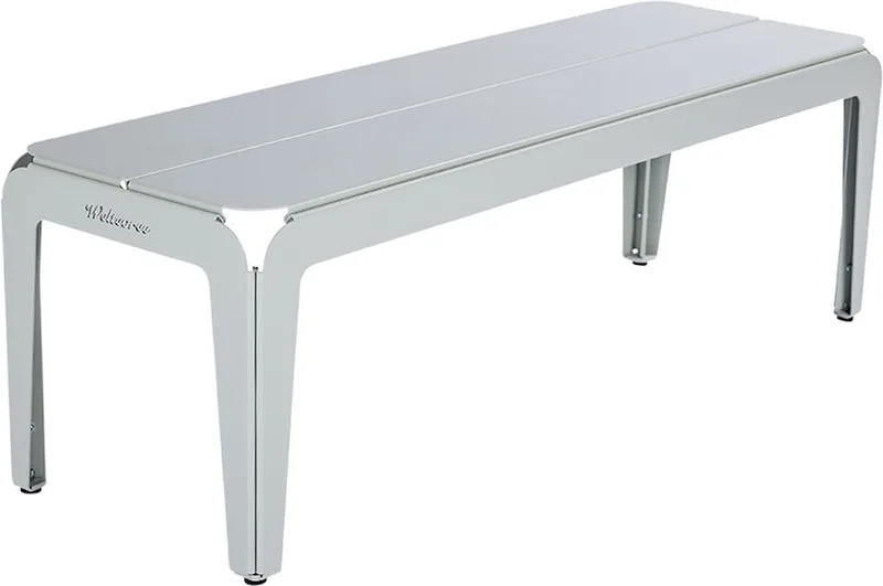 Bended Bench | Tuinbank - Buitenbank 3 Persoons | Aluminium Gepoedercoate Afwerking | Tuinmeubel | Agaatgrijs RAL 7038 by Weltevree in Agaat Grijs RAL 7038 – product photo