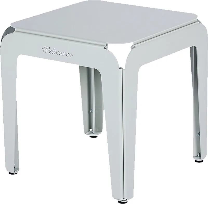Bended Stool | Krukje buiten, Multifunctionele Kruk & Bijzettafel Buiten | Aluminium Gepoedercoat | Agaatgrijs RAL 7038 by Weltevree in Agaat Grijs RAL 7038 – product photo