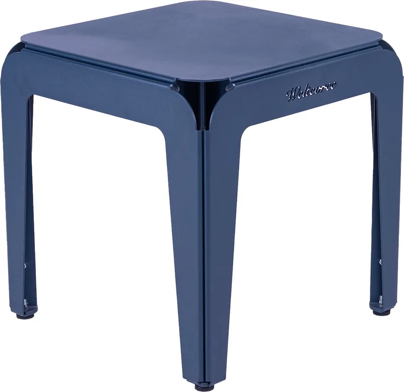 Bended Stool | Krukje buiten, Multifunctionele Kruk & Bijzettafel Buiten | Aluminium Gepoedercoat | Grijsblauw RAL 5008 by Weltevree in Grijsblauw RAL 5008 – product photo