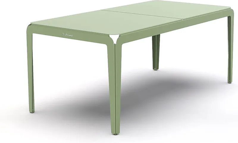 Bended Table | Aluminium Tuintafel 90 x 180 cm | Tuinmeubel, Buitentafel, Eettafel Buiten | Tuin Tafel 6 Personen | Lichtgroen van Weltevree in Lichtgroen RAL 6021 – productfoto