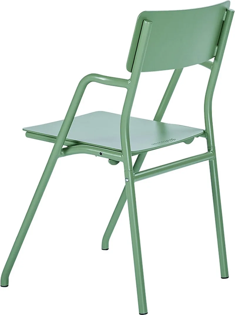 Flip Up Chair | Buitenstoel, Design Tuinstoel met Opklapbare Zitting | Aluminium | Gepoedercoat | Olijfgroen RAL 6011 by Weltevree in Olijfgroen RAL 6011 – product photo