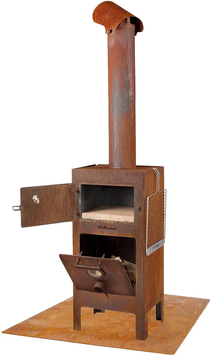 Outdooroven promopakket van Weltevree in Corten – productfoto