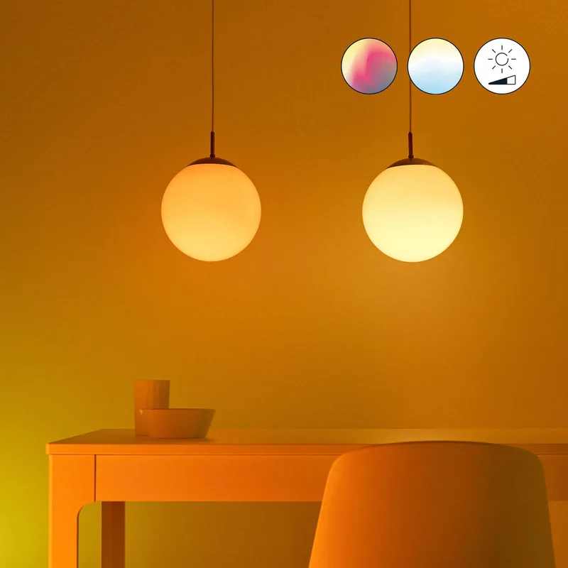 A60 LED mat WiFi E27 8,5W RGBW afstandsbediening set van 2 de WiZ – photo du produit 4 sur 5
