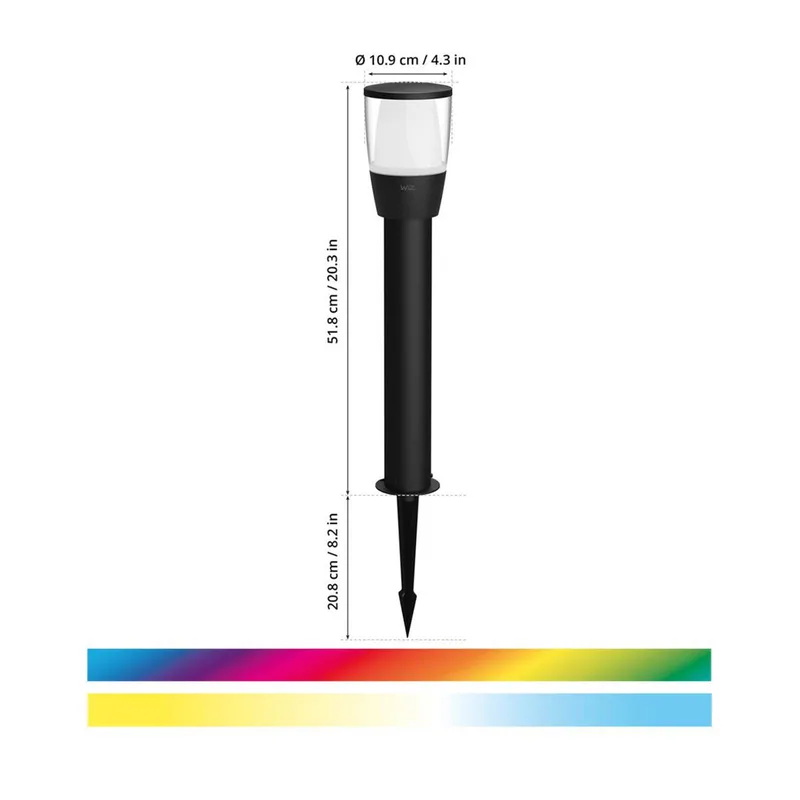 Elpas LED-väglampa svart RGBW förlängning von WiZ in Schwarz – Produktfoto 3 von 5
