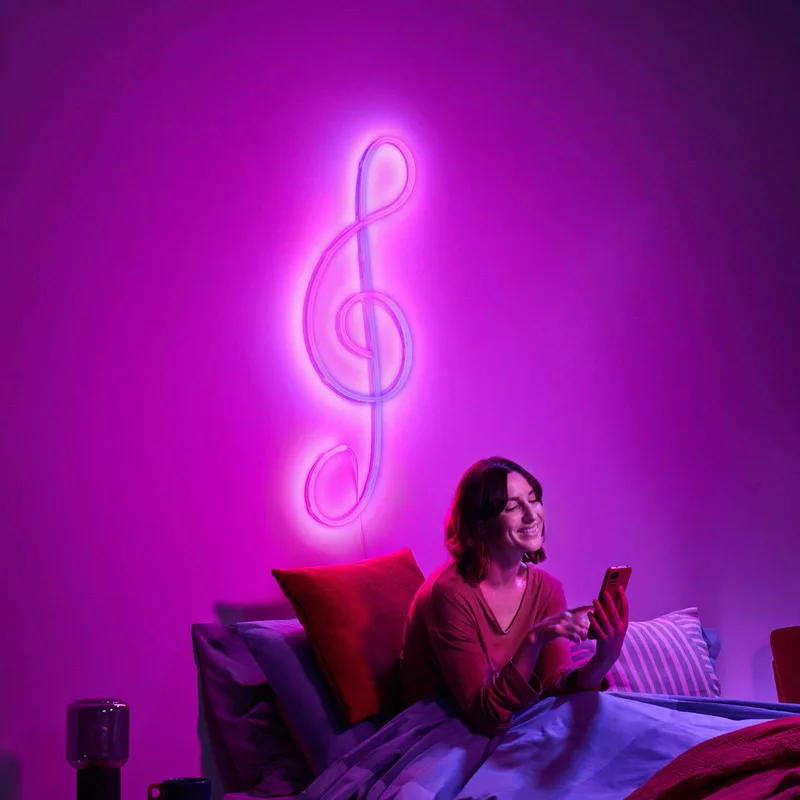 Neon Flex LED strip IP20 RGB 3m de WiZ en Blanc – photo du produit 4 sur 5