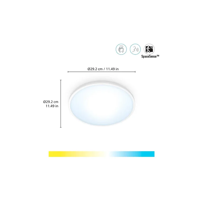 SuperSlim LED plafondlamp CCT Ø29cm van WiZ in Wit – productfoto
