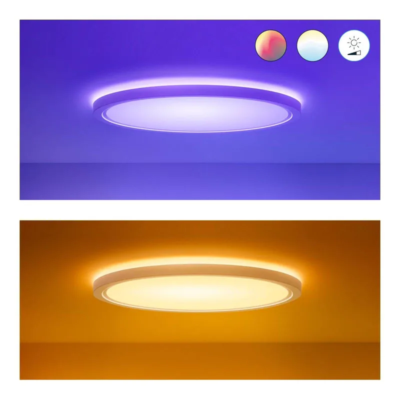 SuperSlim LED plafondlamp RGBW Ø42cm de WiZ en Blanc – photo du produit 4 sur 5