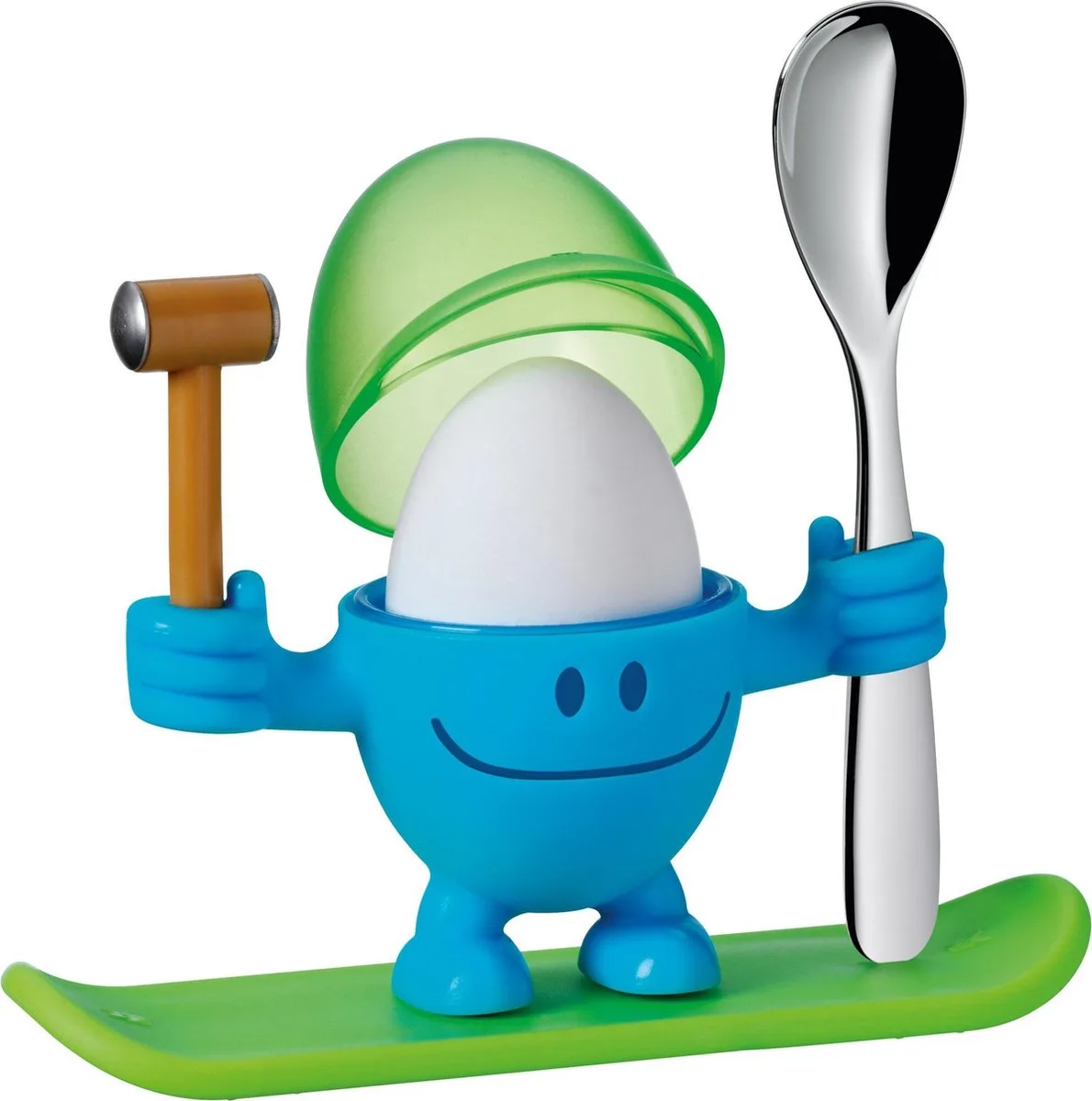 Kids McEgg - Eierdopje - Blauw/Groen - Inclusief Lepel - Leuk Design - Geschikt voor Kinderen van WMF in Blauw – productfoto