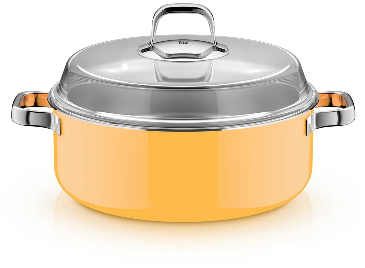 Schmortopf Fusiontec Mineral Pro, Schmortopf mit Deckel, 28 cm, Mango Yellow, Fusiontec (Induktionsgeeignet, 1-tlg., 28 cm), Made in Germany von WMF – Produktfoto