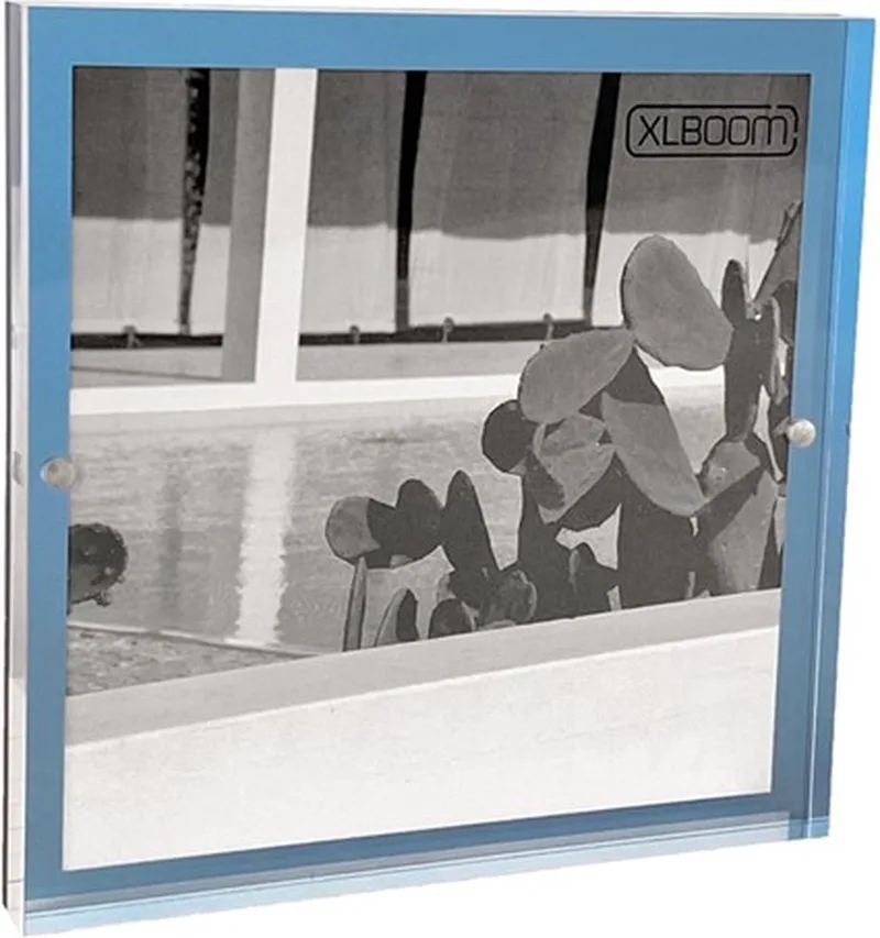 Acrylic Magnetic Fotolijst 18x18cm Sky Blue - magnetische minimalistische fotolijst in acryl transparant - design fotokader by XLBoom in Blue – product photo