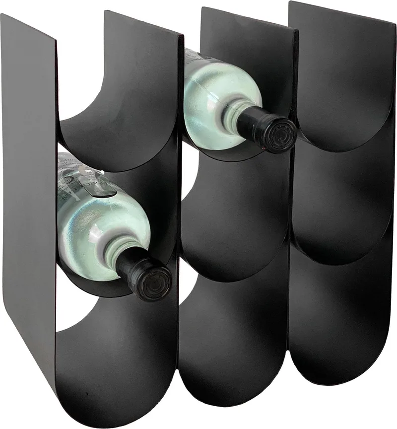 Arca Wijnrek - Flessenrek voor 9 flessen - in Gietijzer - 21 x 30 x 33 cm by XLBoom in Black – product photo
