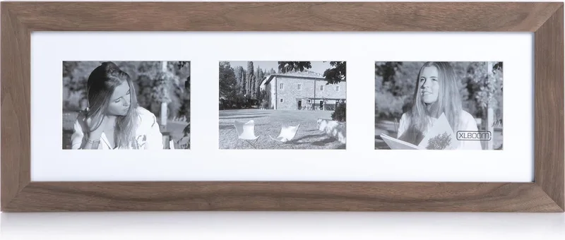 Badia Fotolijst - Collagelijst voor 3 foto's - In Hout - Walnoot - Fotoformaat 18x13cm de XLBoom en Marron – photo du produit