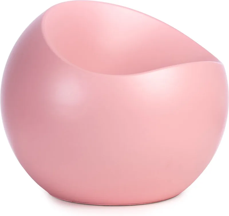 Ball Chair Pink Matt - Design ronde stoel van gerecycled ABS - Verkrijgbaar in diverse kleuren - Speelse binnen- en buitenstoel door Finn Stone by XLBoom in Pink – product photo