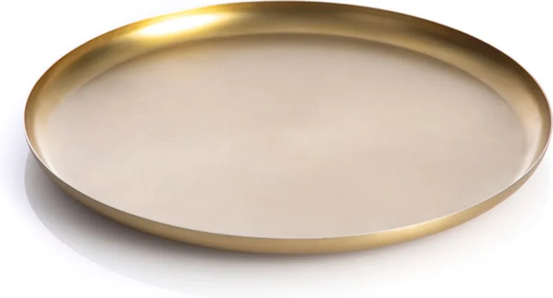 Bao Dienblad Small - RVS - Rond - Ø 25 cm by XLBoom in Gold – product photo
