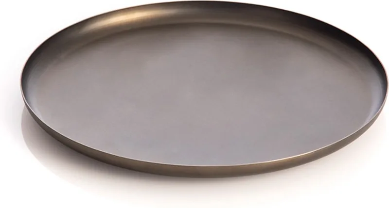Bao Tray Small Ø 25 cm Soft Black - Design serveerschaal van roestvrij staal - Verkrijgbaar in Soft Black | Matt Black | Soft Copper | Red | Green - Luxe dienblad voor tafel & interieur från XLBoom i Soft black – produktbild