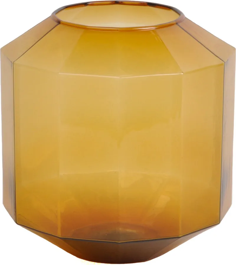 Bliss Medium Vaas - Glas - Voor Binnen - 19 × 19 × 22 cm by XLBoom in Amber – product photo