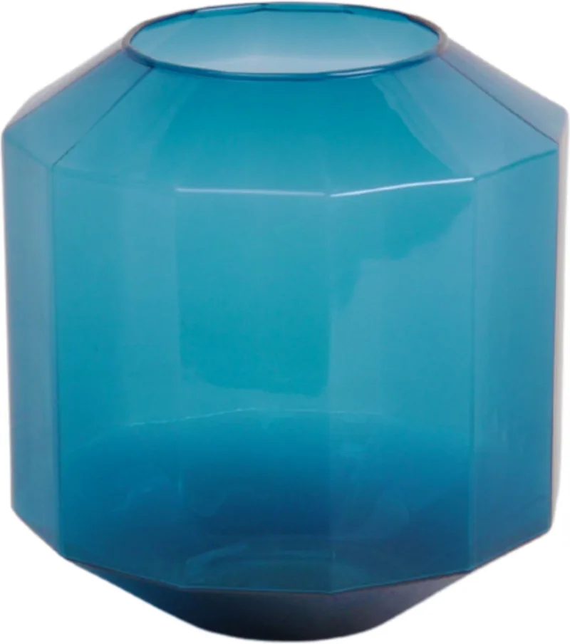 Bliss Medium Vaas - Glas - Voor Binnen - 19 × 19 × 22 cm by XLBoom in Blue – product photo