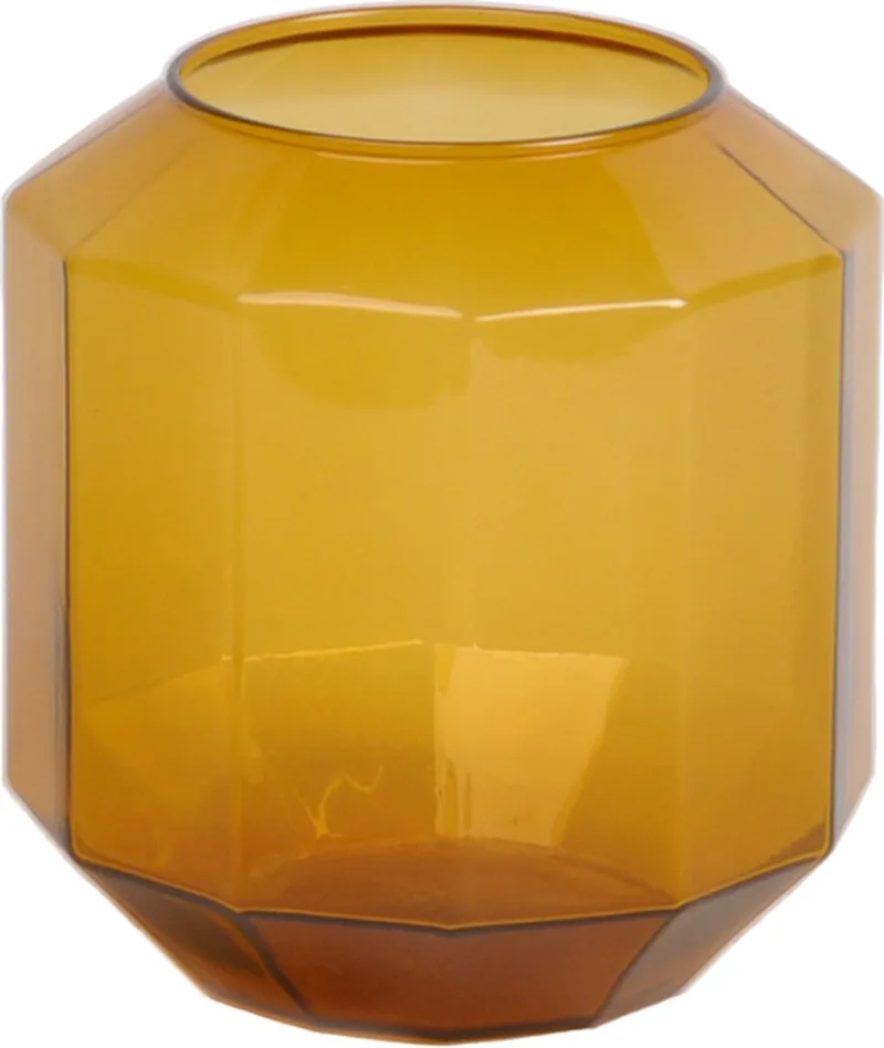 Bliss Small Vaas - Glas - Voor Binnen - 14 × 14 × 16 cm by XLBoom in Amber – product photo