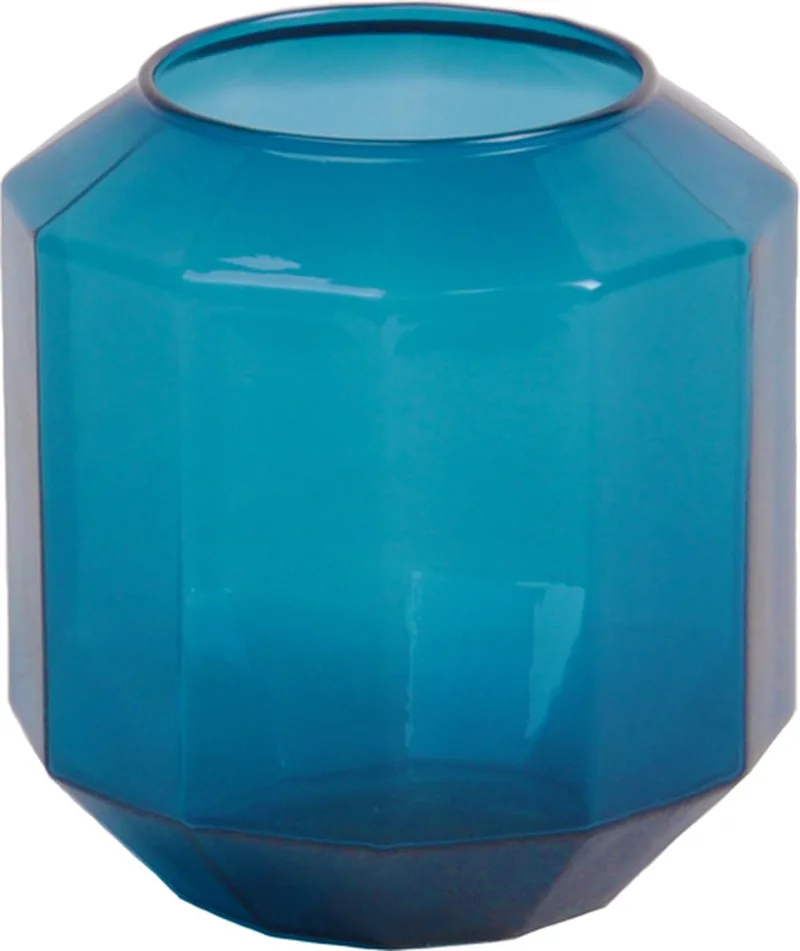 Bliss Small Vaas - Glas - Voor Binnen - 14 × 14 × 16 cm by XLBoom in Blue – product photo